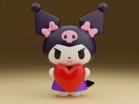 Kuromi sanrio valentine 3D 프린트 모델