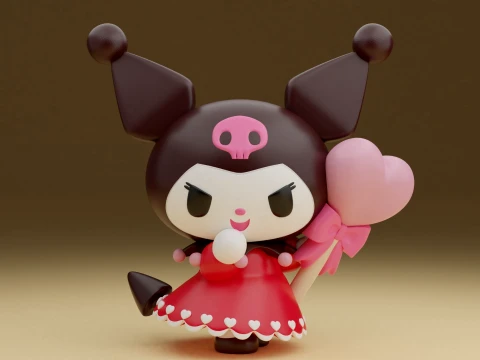 Kuromi sanrio valentine 3D 프린트 모델