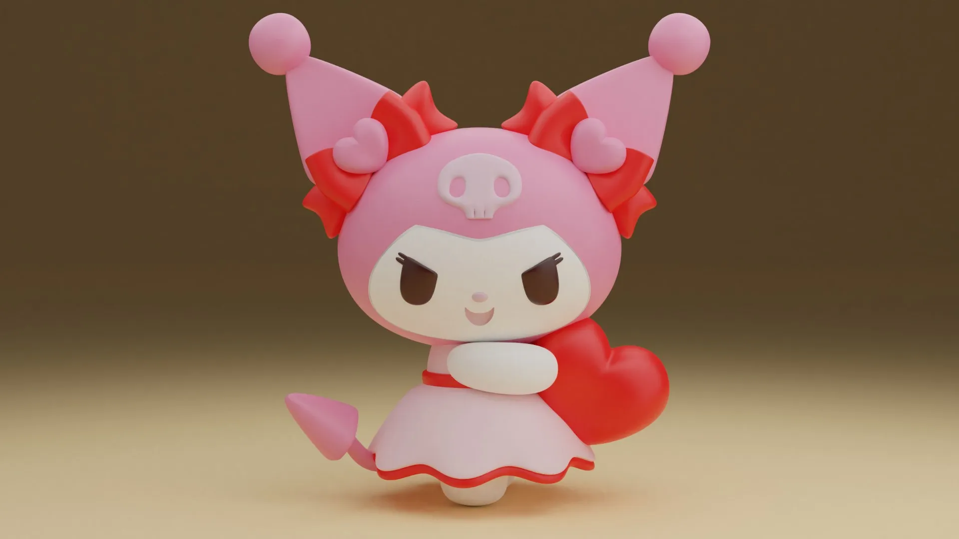 Kuromi sanrio valentine 3D Print Model .c4d .max .obj .3ds .fbx .stl .blend 