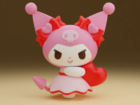 Kuromi sanrio valentine 3D 프린트 모델