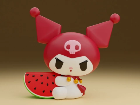 Keroppi sanrio and watermelon 3D Print Model