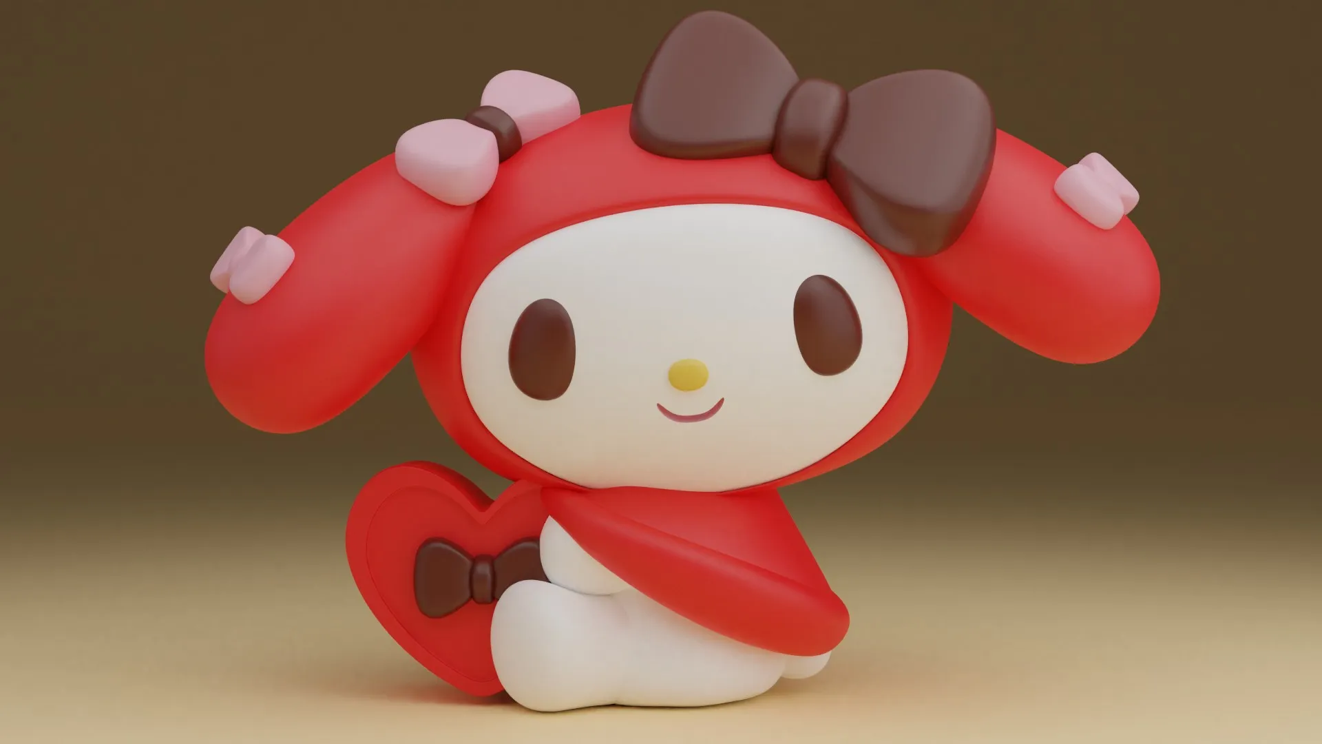 My melody sanrio valentine 3D Print Model .c4d .max .obj .3ds .fbx .stl .blend 