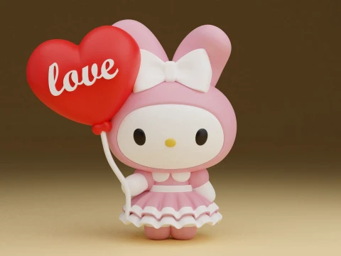 My melody sanrio valentine 3D Print Model
