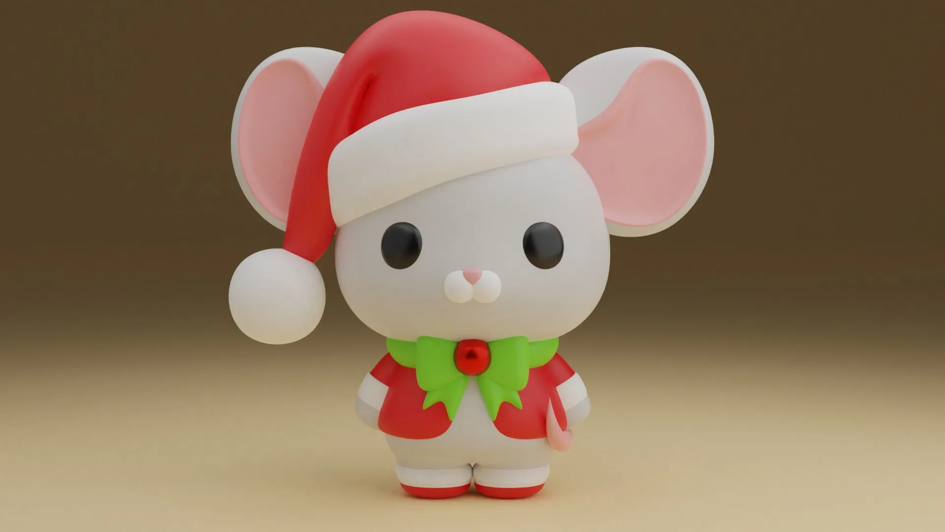 Mouse christmas 3D Print Model .c4d .max .obj .3ds .fbx .stl .blend 