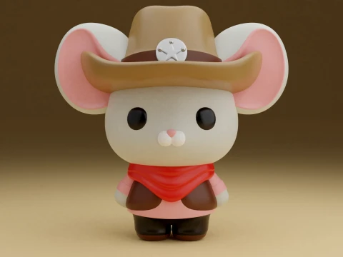 Mouse cowboy 3D printmodel