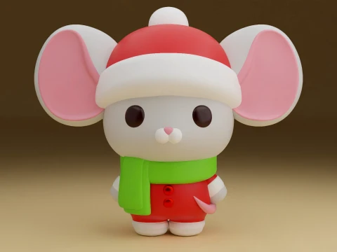 Mouse christmas 3D 프린트 모델