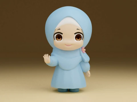 Muslim girl 3D printmodel