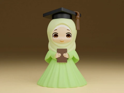 Muslim girl 3D Druckmodell