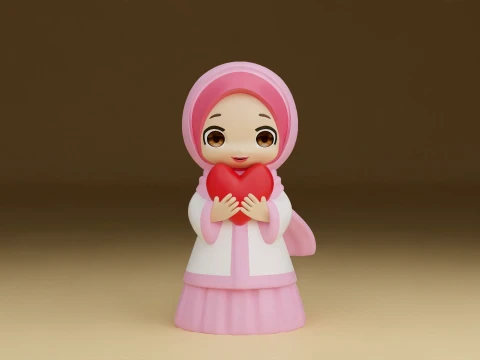 Muslim girl 3D Druckmodell