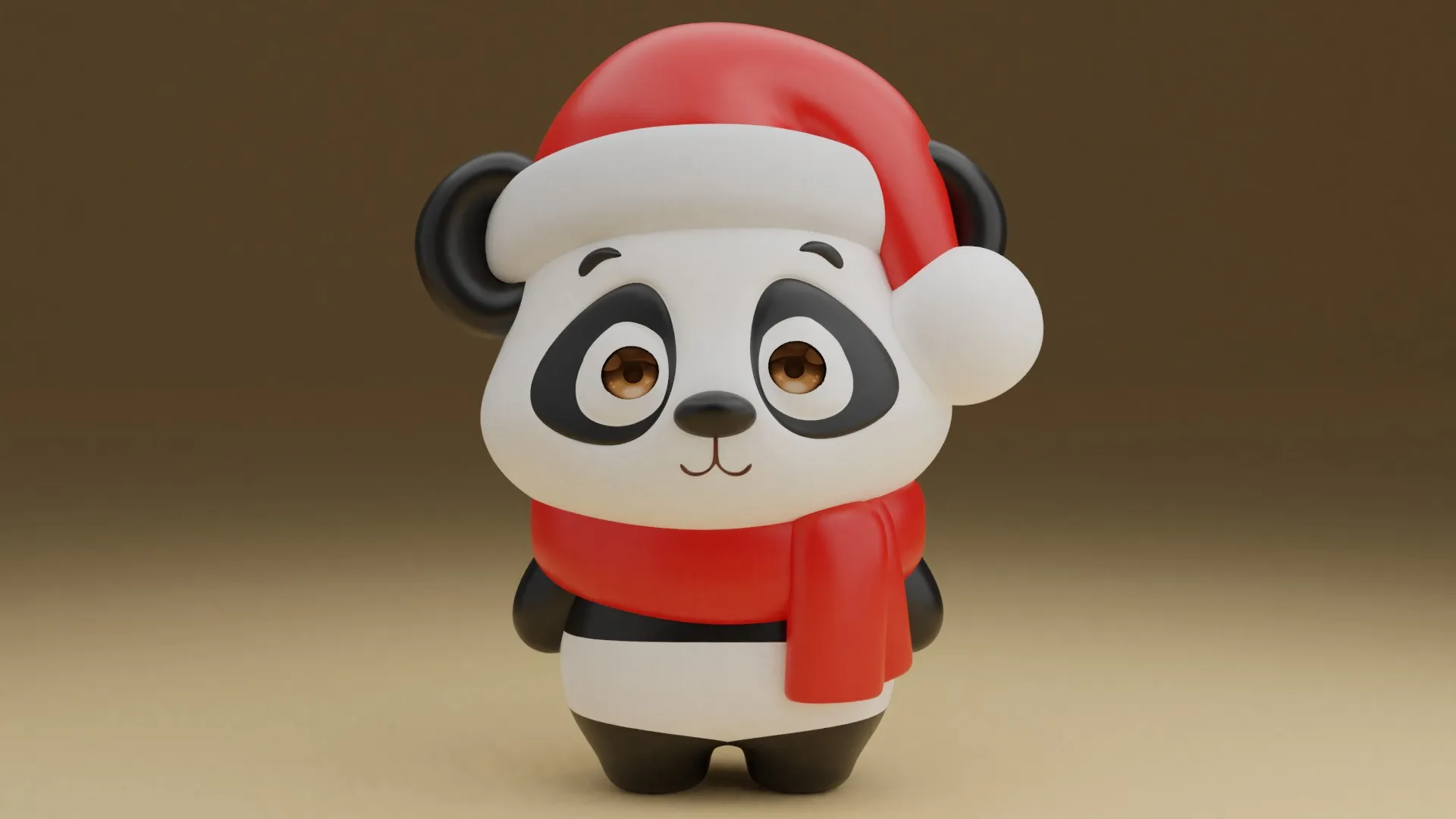 Panda christmas 3D Print Model .c4d .max .obj .3ds .fbx .stl .blend 