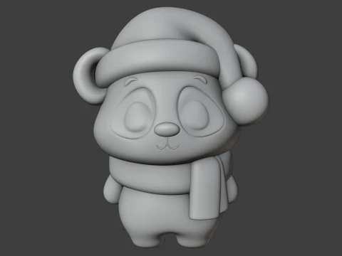 Panda christmas 3D Print Model