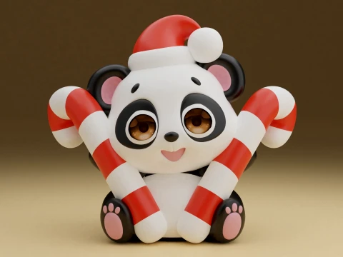 Panda christmas Modello di stampa 3D