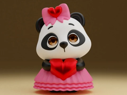 Panda valentine 3Dプリントモデル
