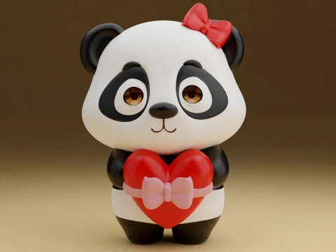 Panda valentine 3D Print Model