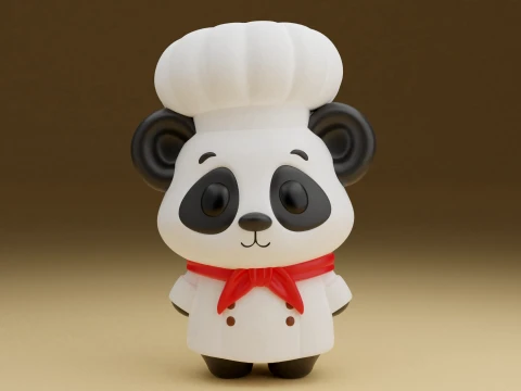 Chef panda 3D Print Model