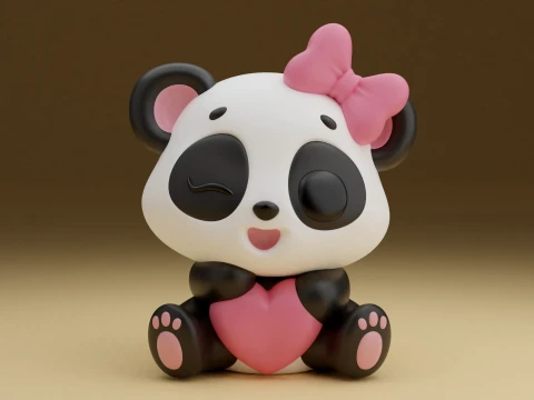 Panda valentine 3D Print Model