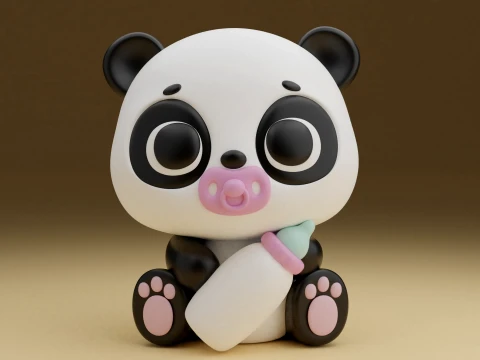 Baby panda 3D printmodel