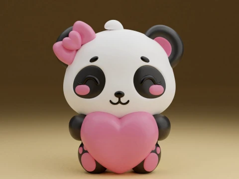 Panda valentine 3D Print Model
