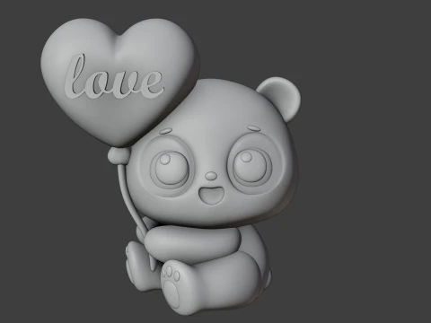 Panda valentine 3D Print Model