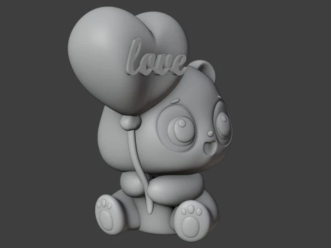 Panda valentine 3D Print Model