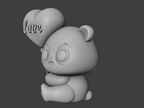 Panda valentine 3D Print Model