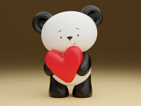 Panda valentine 3D Druckmodell