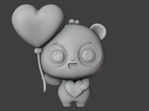 Panda valentine 3D Print Model