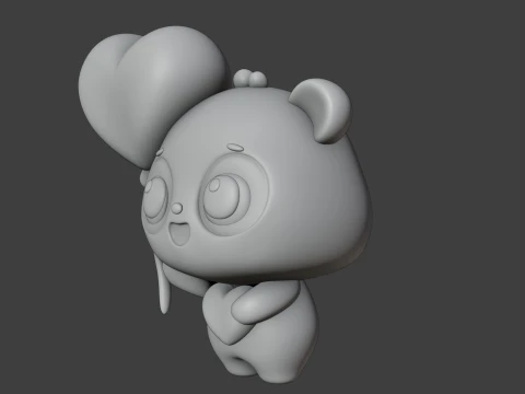 Panda valentine 3D Print Model