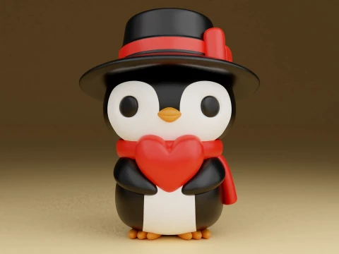 Penguin valentine Modello di stampa 3D