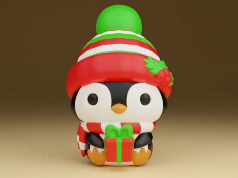 Penguin christmas Modello di stampa 3D