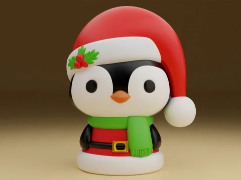 Penguin christmas 3D Print Model
