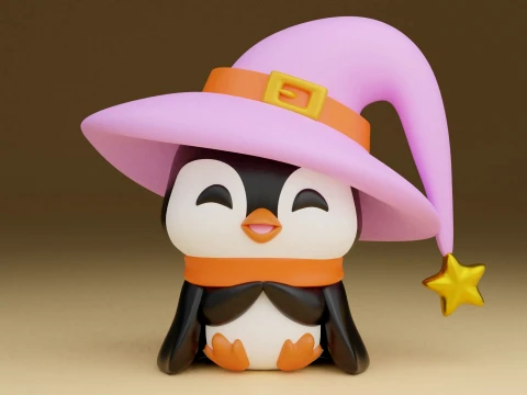 Penguin halloween Modèles 3D en vedette