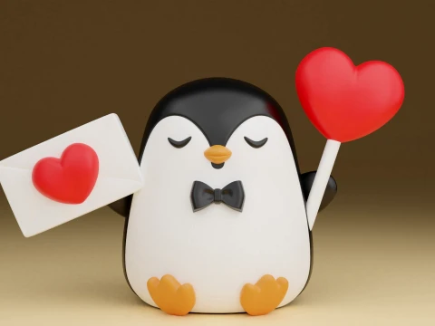 Penguin valentine 3D Print Model