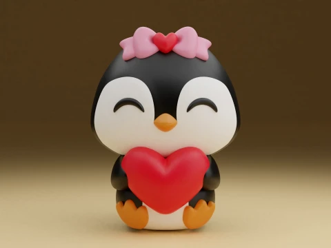 Penguin valentine 3D 打印模型