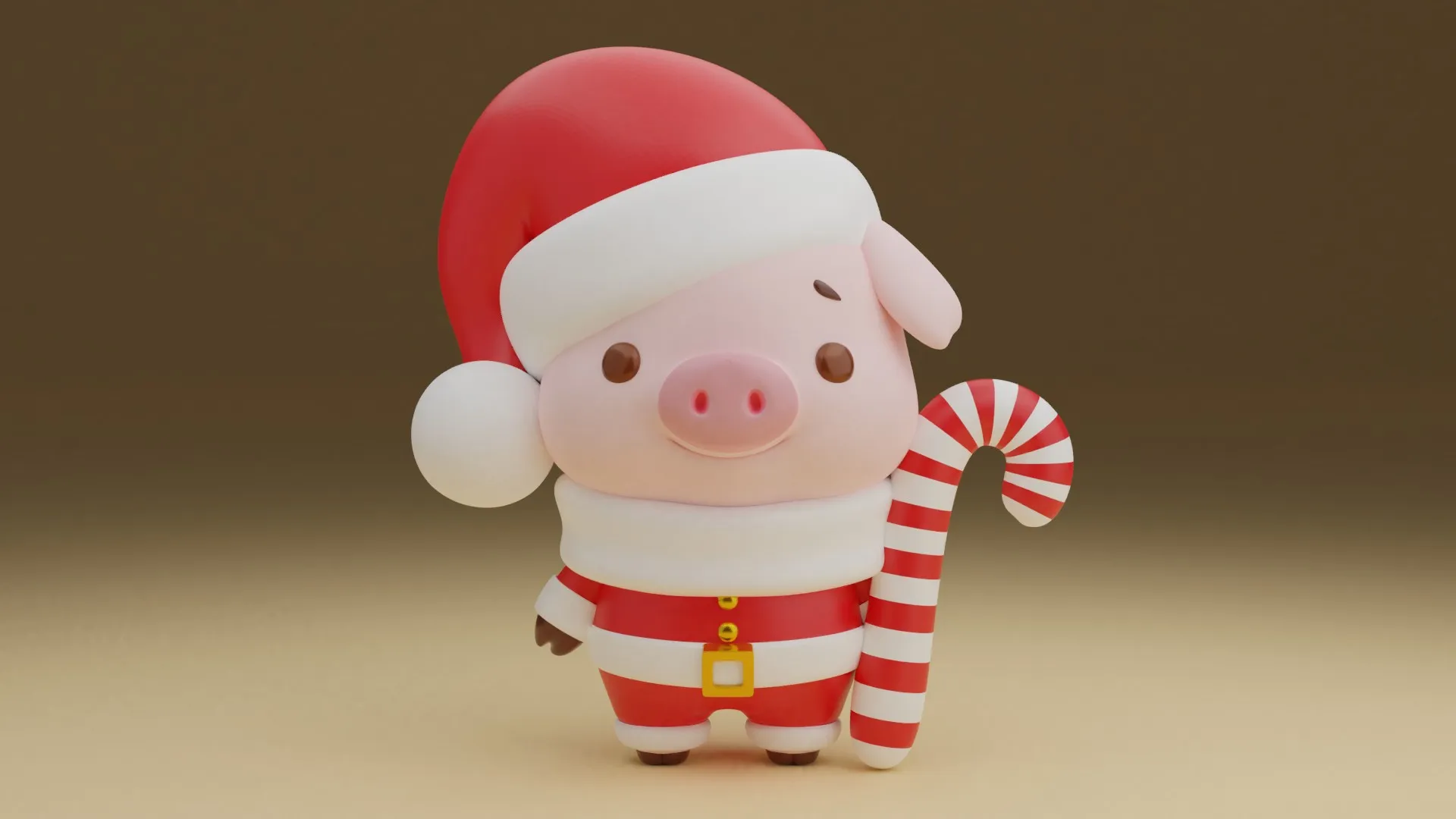 Pig christmas 3D Print Model .c4d .max .obj .3ds .fbx .stl .blend 