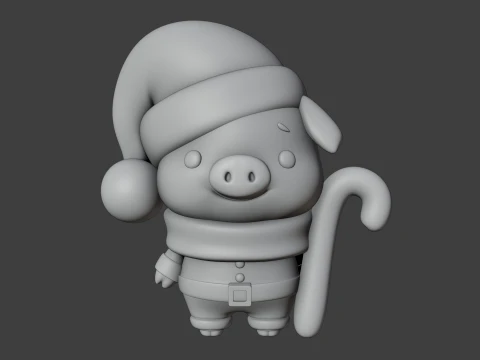 Pig christmas 3D Print Model