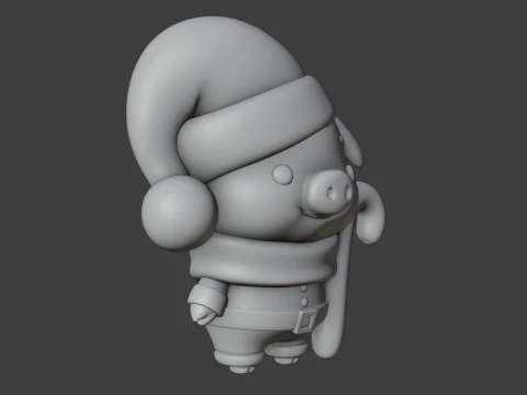 Pig christmas 3D Print Model