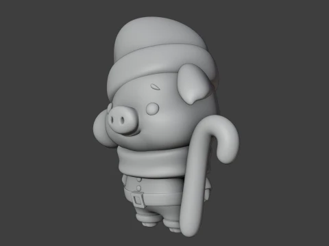 Pig christmas 3D Print Model