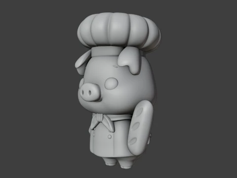 Chef pig 3D Print Model