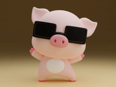 Pig Modèles 3D en vedette