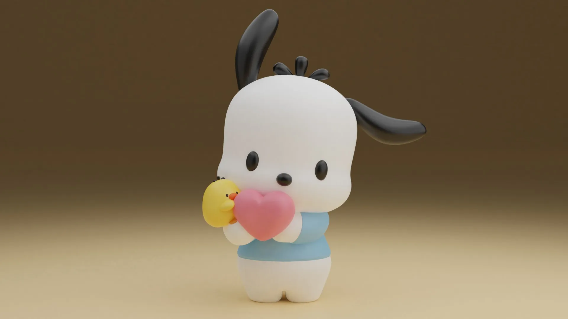 Pochacco sanrio valentine 3D Print Model .c4d .max .obj .3ds .fbx .stl .blend 