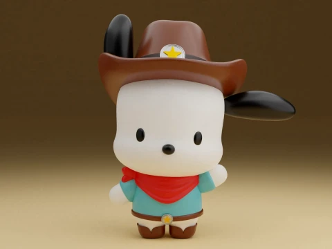 Pochacco sanrio cowboy Modello di stampa 3D