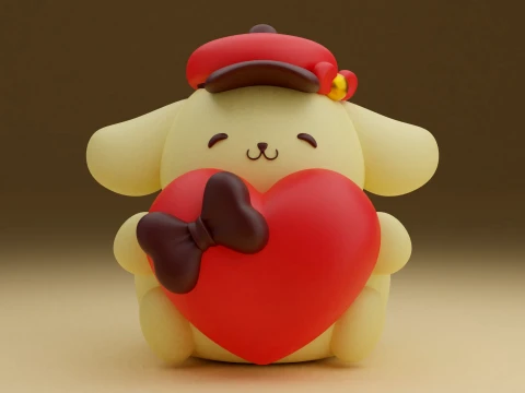 Pompompurin Sanrio San Valentino Modello di stampa 3D