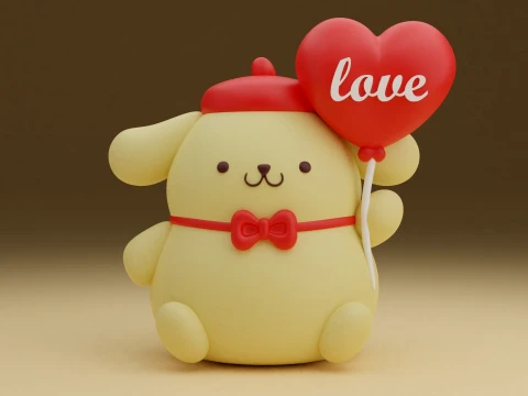 Pompompurin Sanrio Valentinstag 3D Druckmodell