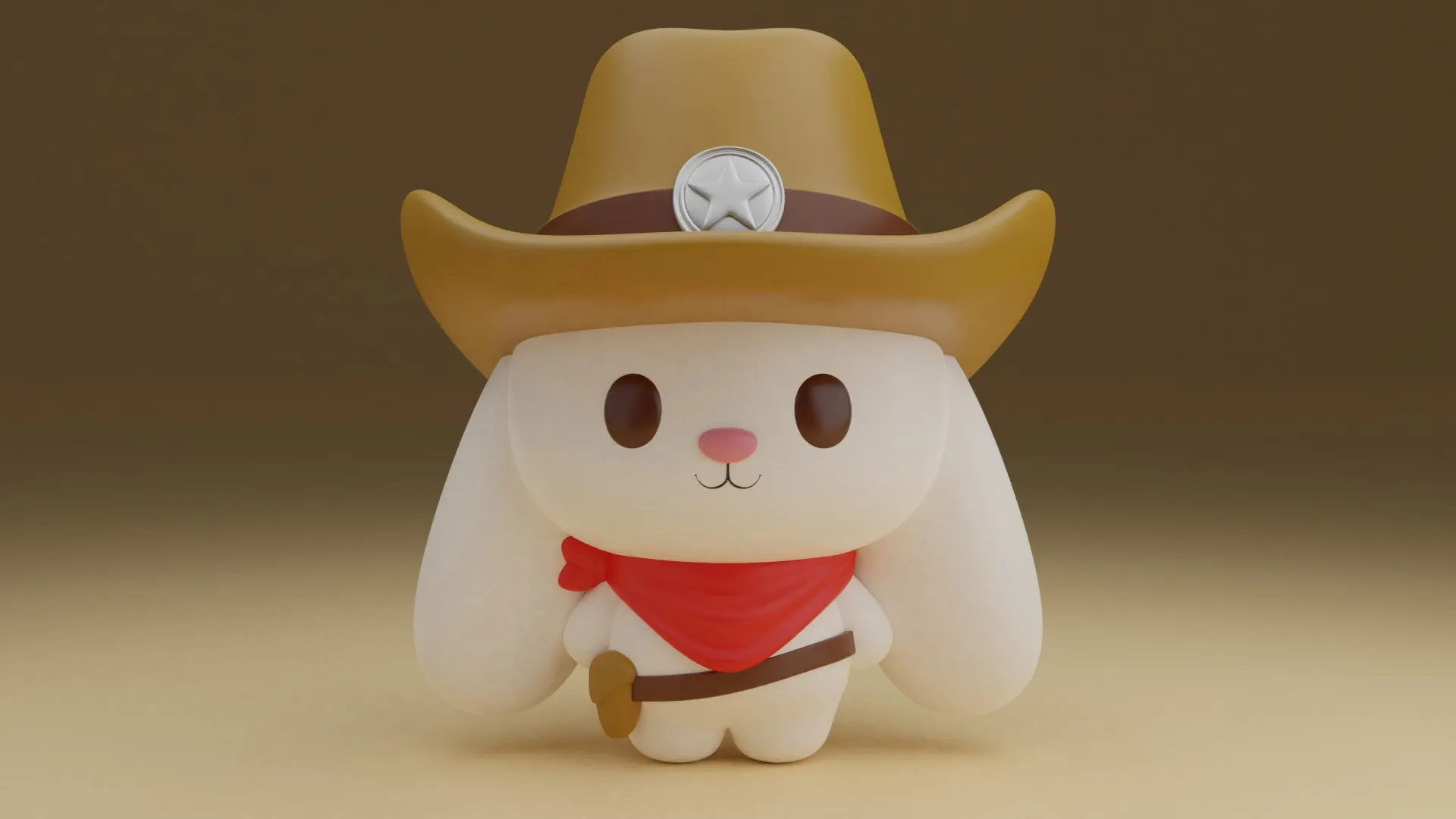 Cowboy rabbit 3D Print Model .c4d .max .obj .3ds .fbx .stl .blend 