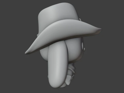 Cowboy rabbit 3D Print Model