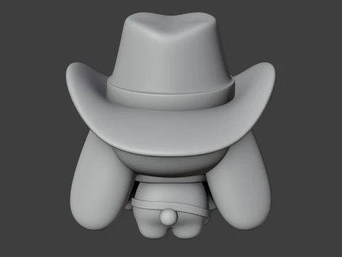 Cowboy rabbit 3D Print Model