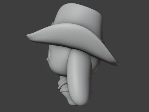 Cowboy rabbit 3D Print Model