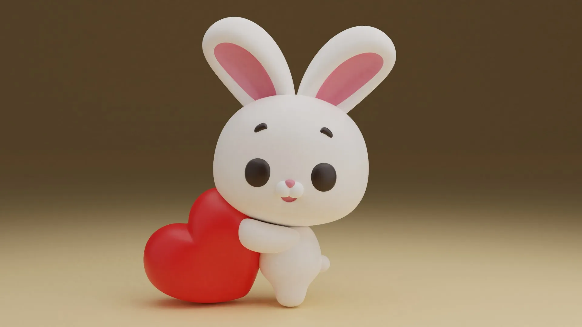 Valentine rabbit 3D Print Model .c4d .max .obj .3ds .fbx .stl .blend 