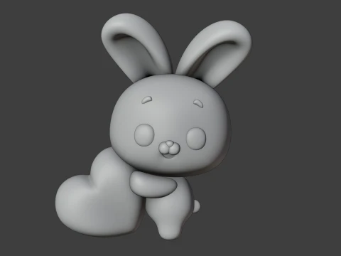 Valentine rabbit 3D Print Model